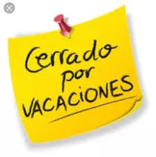 Agosto: cerrado por vacaciones